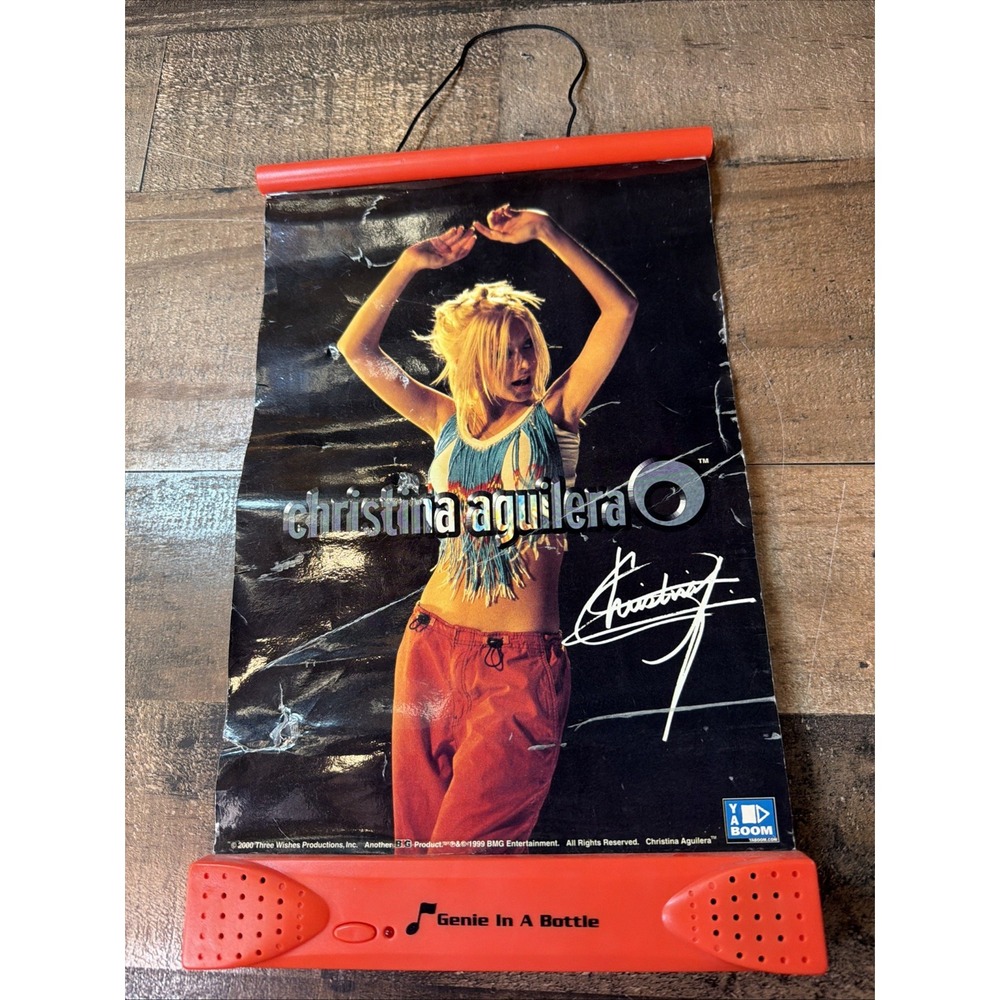 Christina Aguilera YaBoom Musical Scroll Poster Genie In A Bottle Vtg 2000 Works